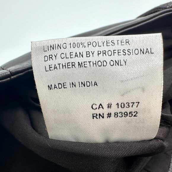 Folio Saks Fifth Avenue 100% Leather Pants Butter Soft in Chocolate Brown 12 - Picture 9 of 11